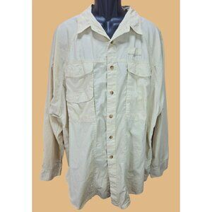 Orvis Mens Khaki Button-Down Fishing Shirt XXL